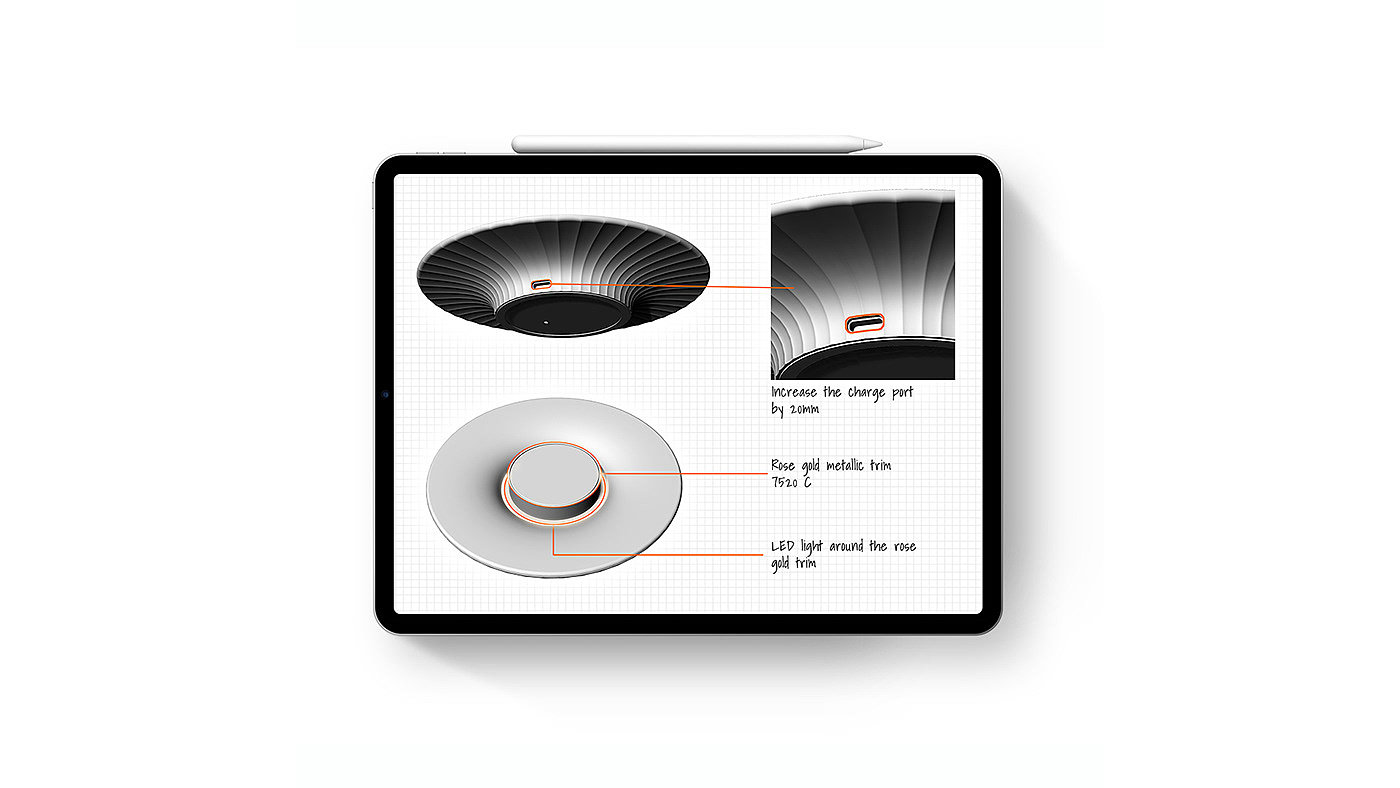wireless charger ，lamp，bloom，product design，