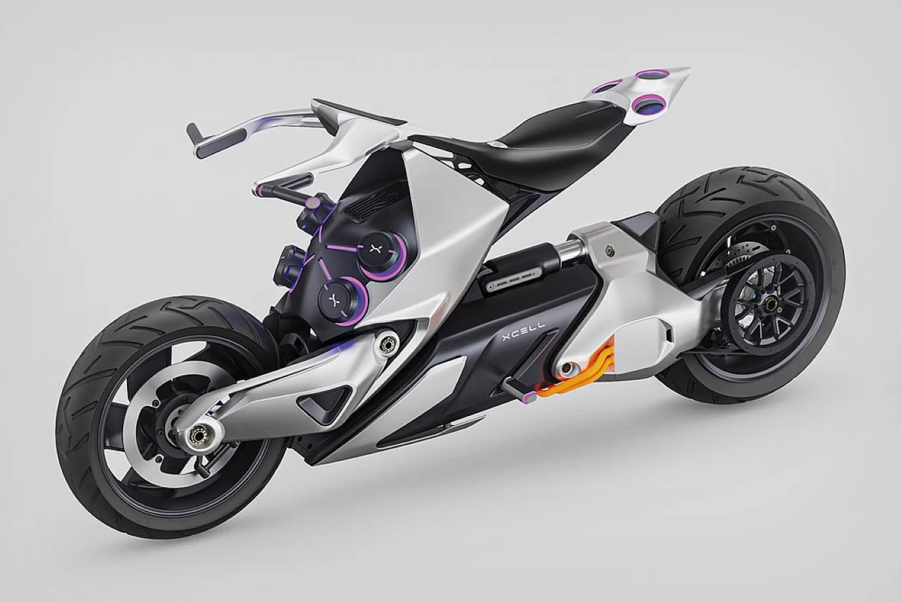 motorcycle，concept，Holographic display，industrial design，