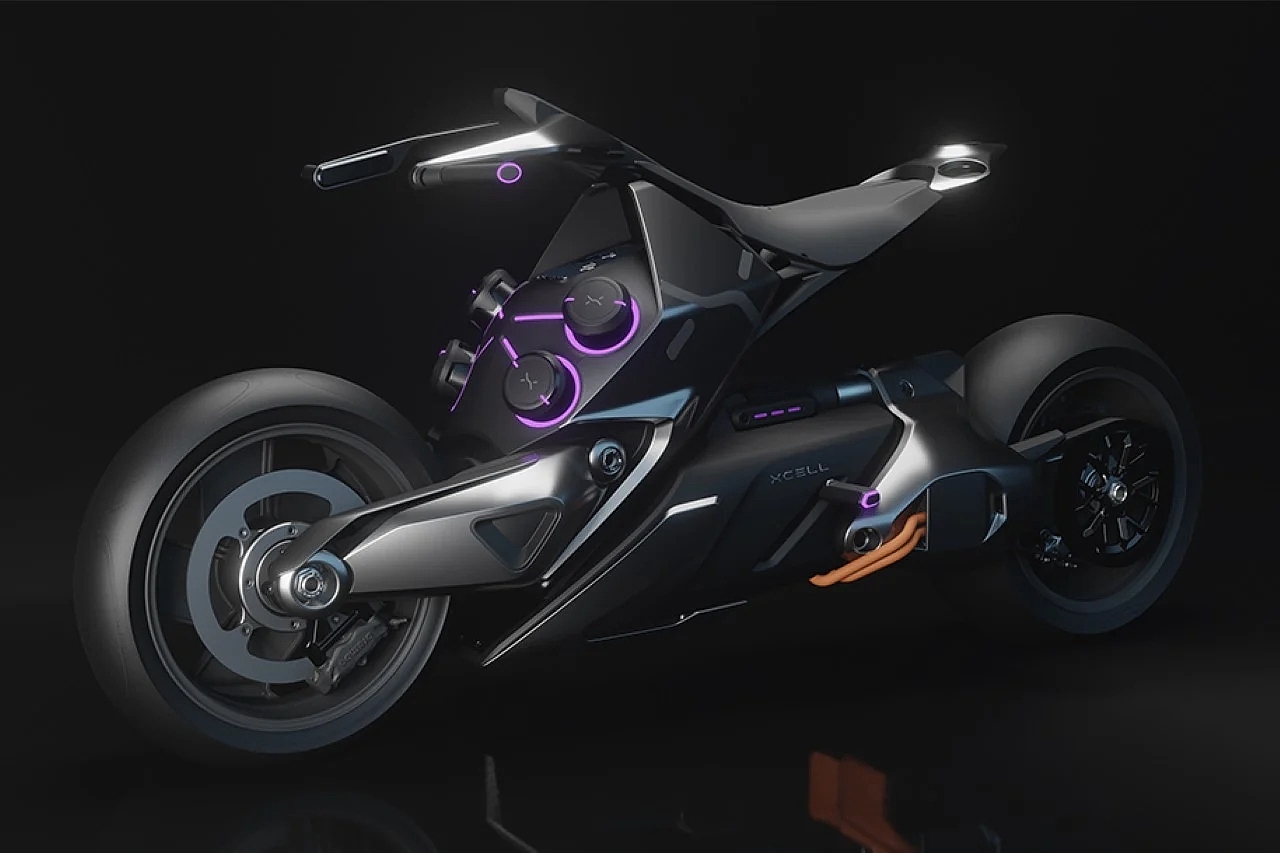 motorcycle，concept，Holographic display，industrial design，