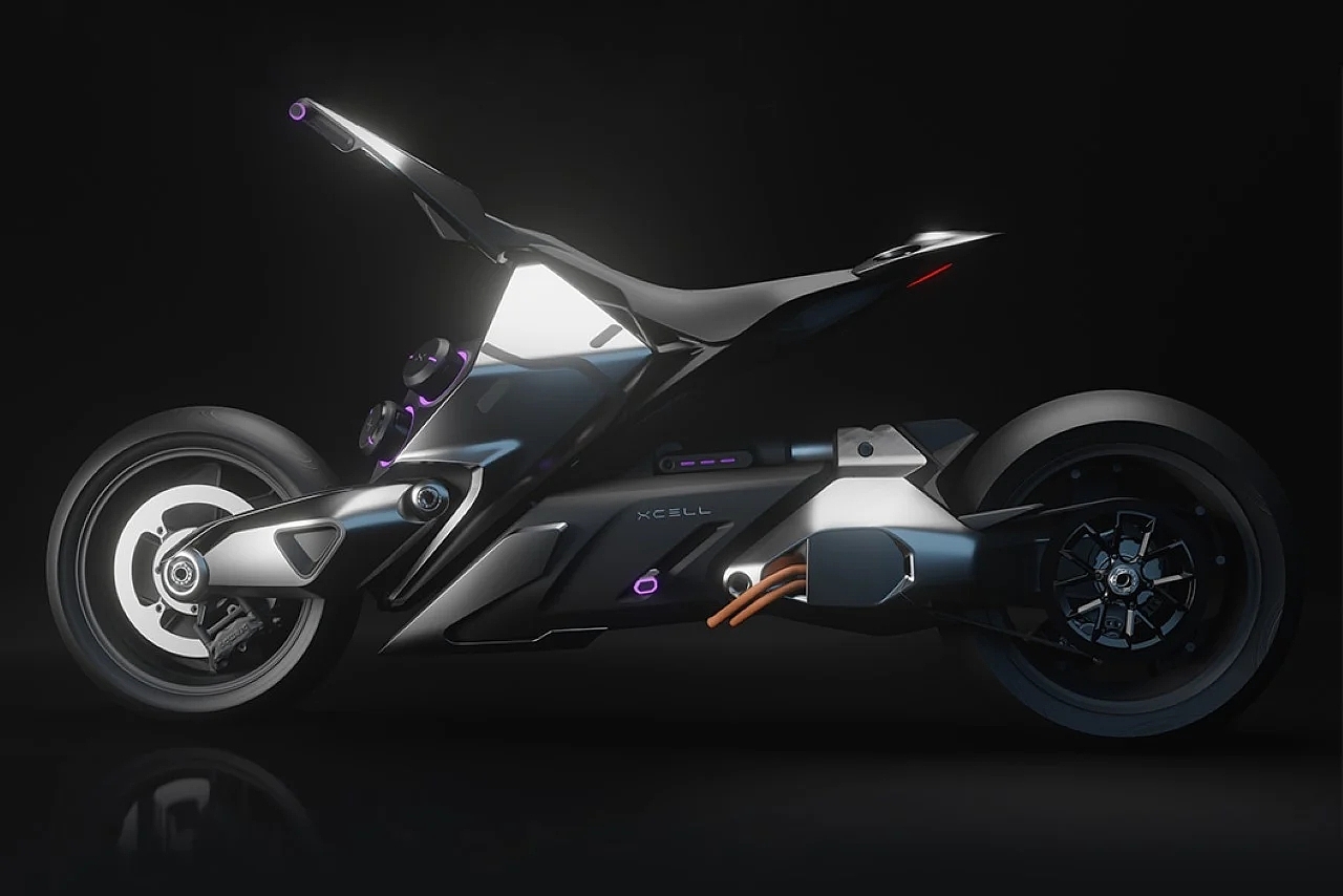 motorcycle，concept，Holographic display，industrial design，