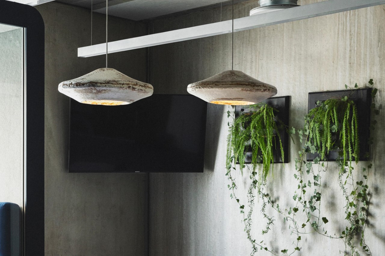 a chandelier，Home Furnishing，mycelium，product design，Tool design，Lampshade，