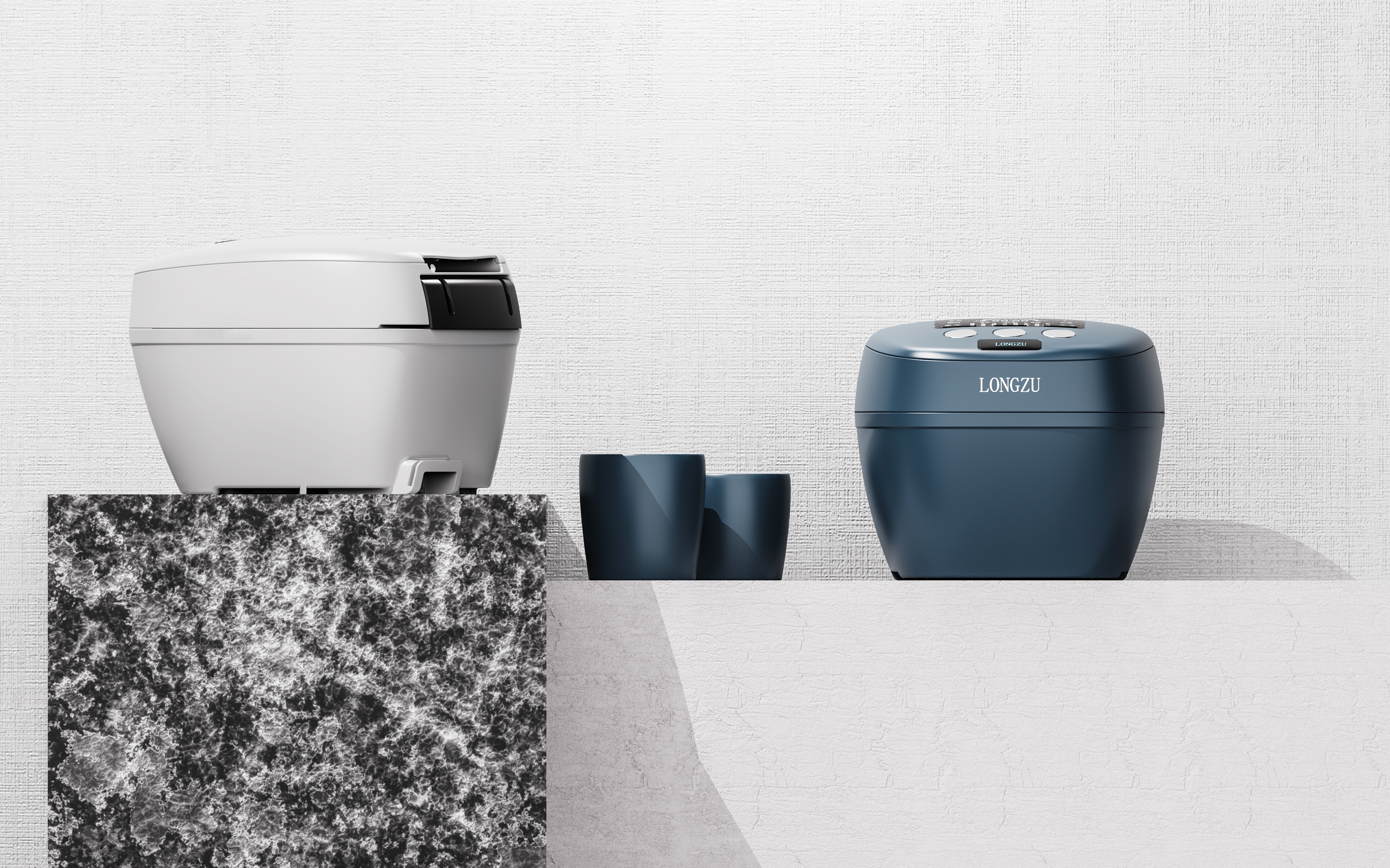 rice cooker，Air fryer，product design，Rendered Effects ，industrial design，Kitchen appliances，rice cooker，