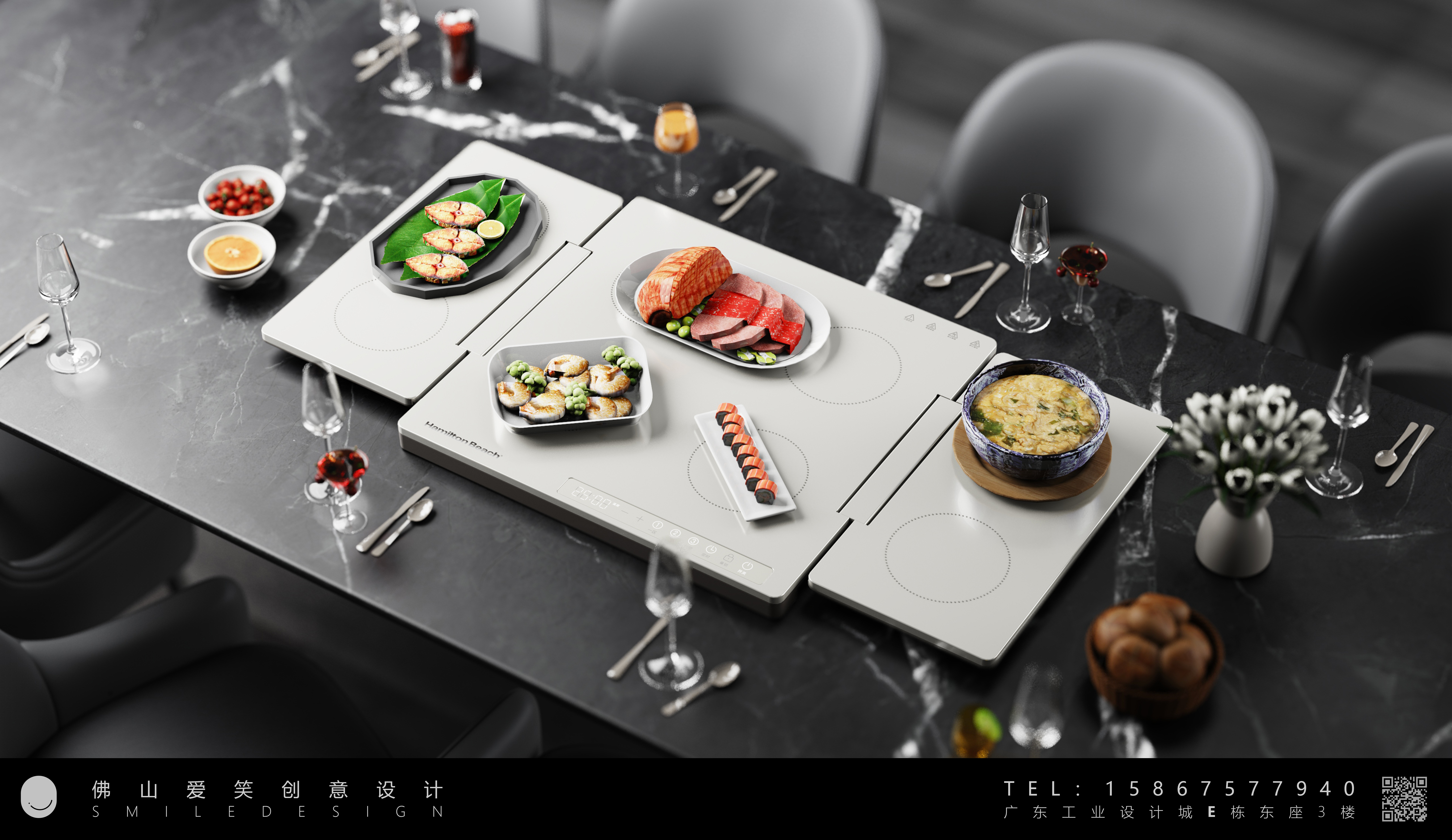 Home appliance design，Warm chopping board，Creative design，industrial design，product design，Laughing Design，