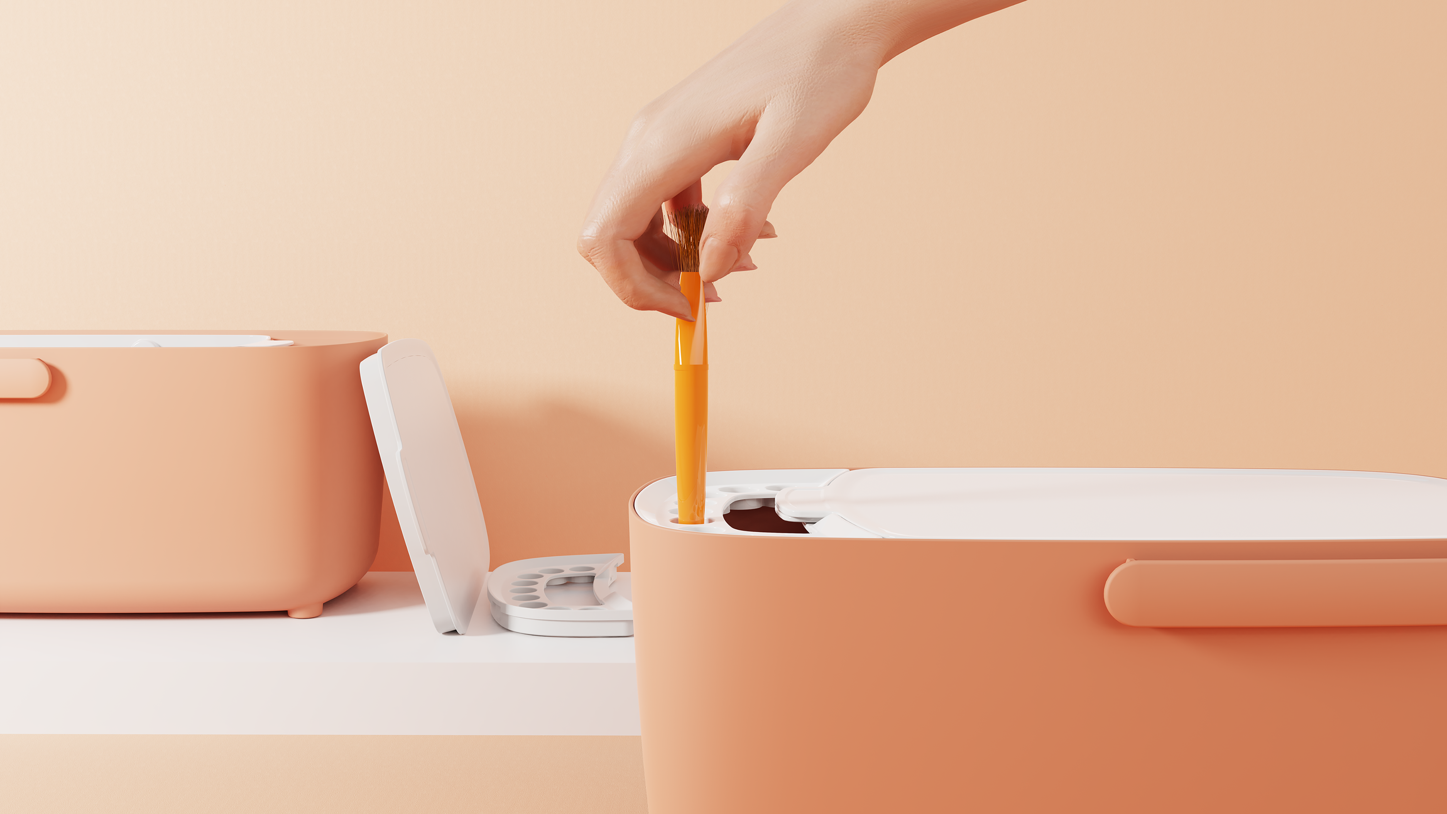 Multifunctional brush cleaning，Pigment box，Brush cleaning bucket，draw，Fine Arts，