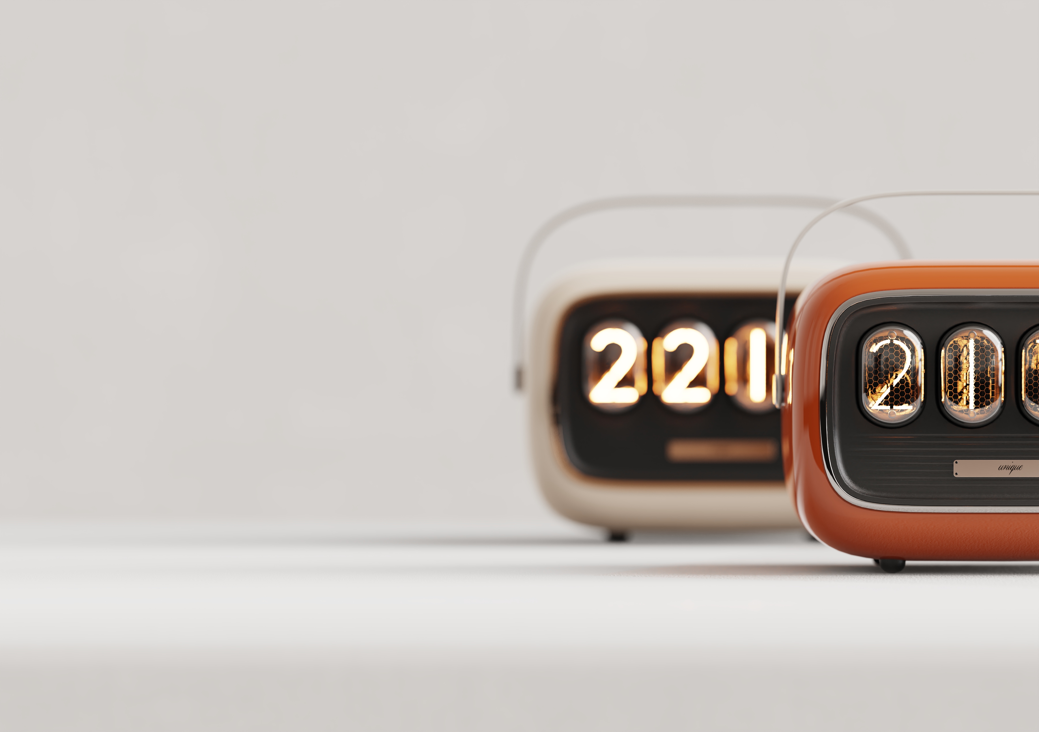 Retro，Home Furnishing，desktop，Glow tube clock，