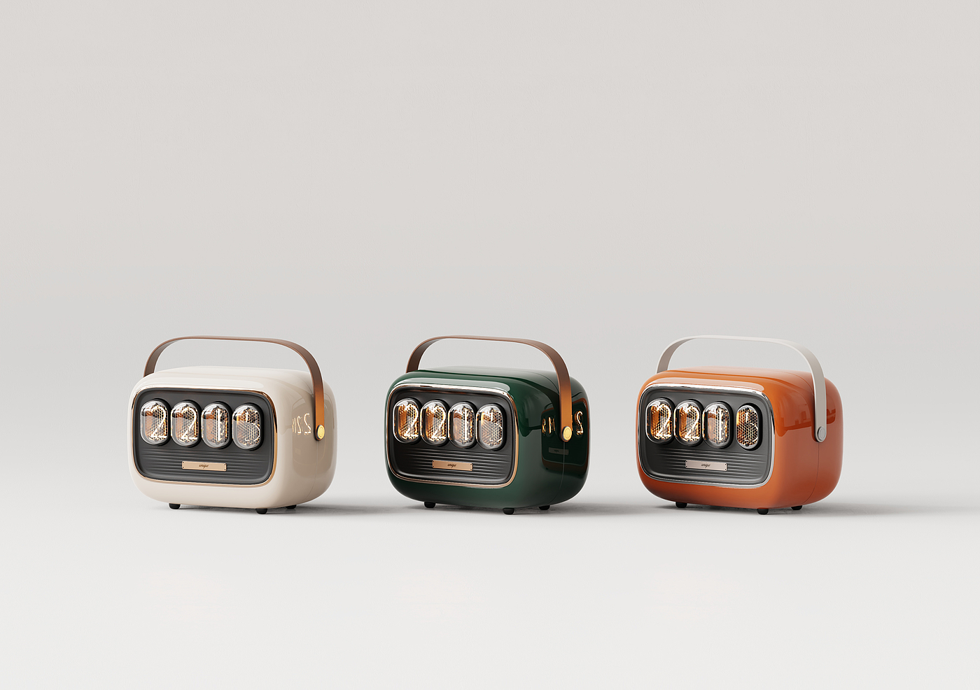 Retro，Home Furnishing，desktop，Glow tube clock，