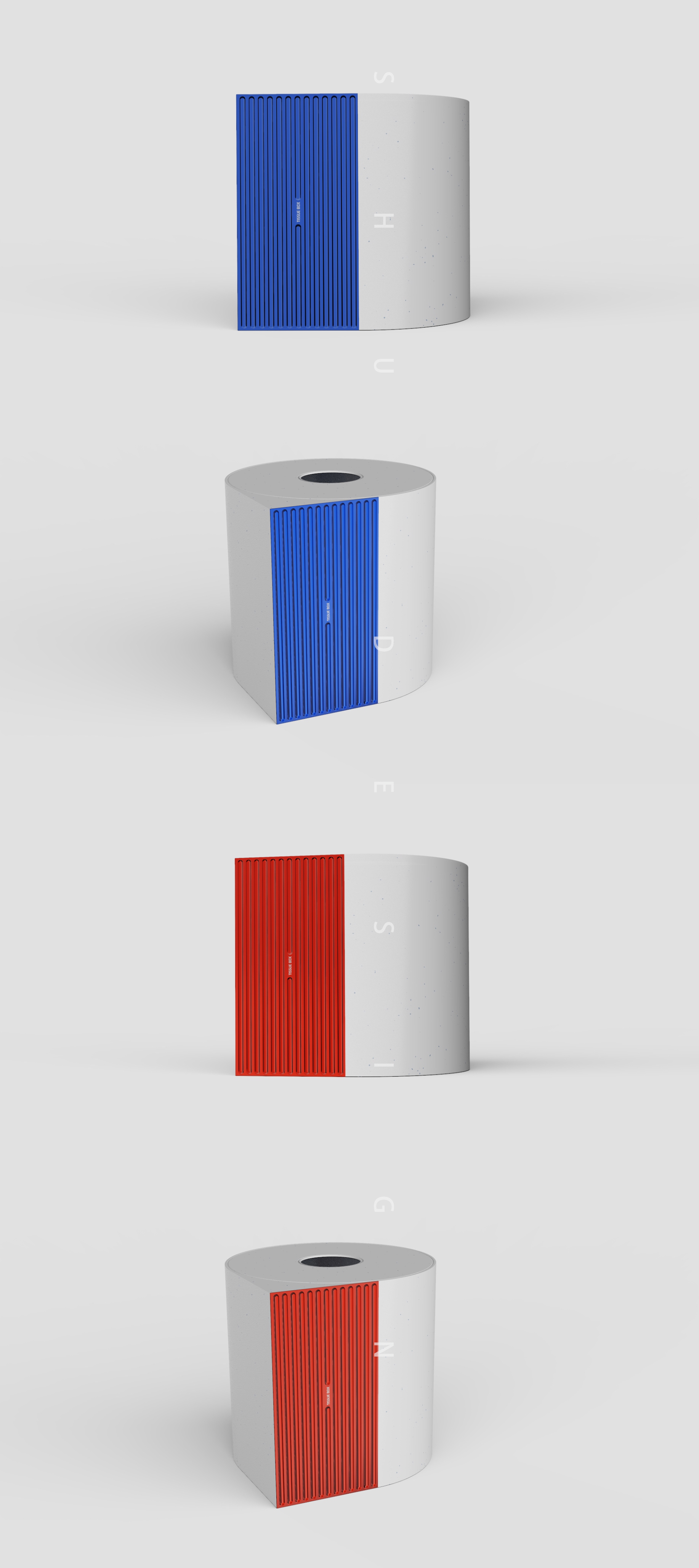 Shape Design of Tissue Box and Body Block，Simple design, point, line and surface foundation，