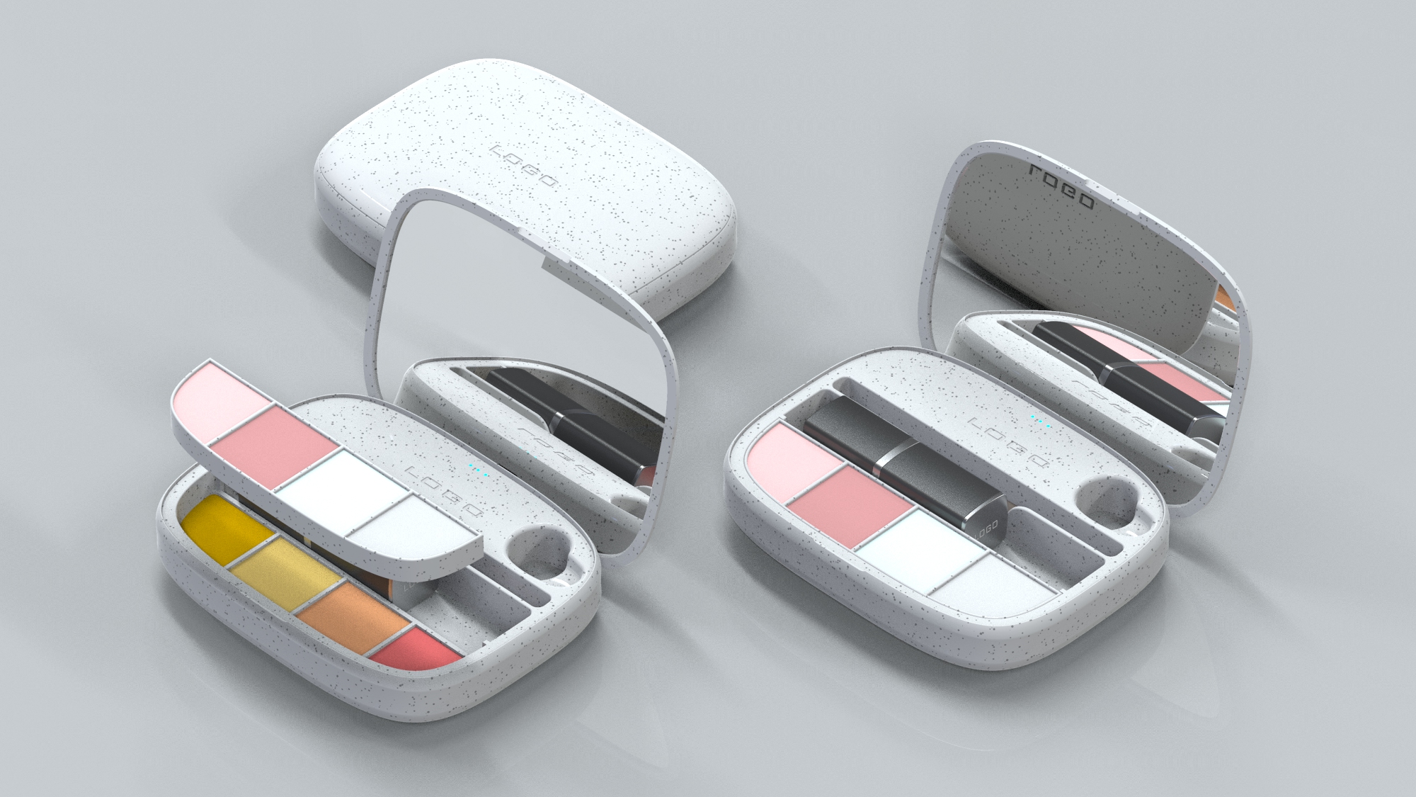 Cosmetic mirror storage box, appearance design, structural design，