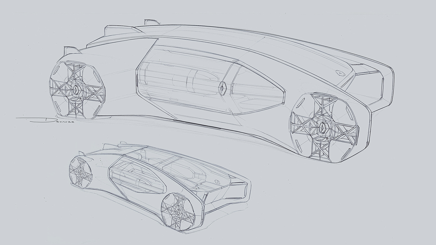 汽车，概念，未来，手绘，雷诺，