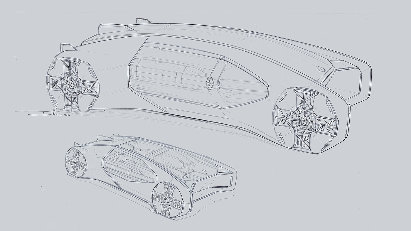 automobile，concept，future，Hand drawn，renault，