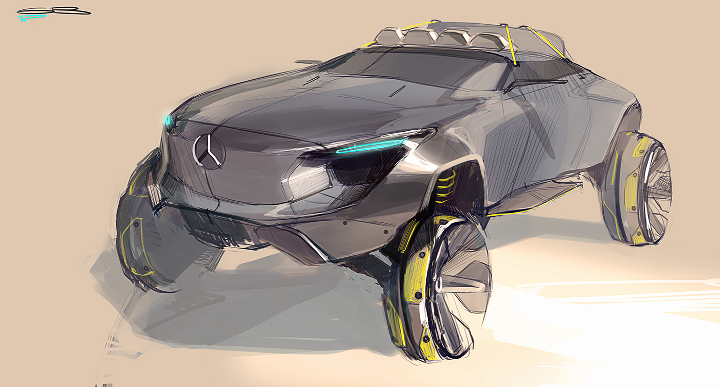 Benz，Hand drawn，Design sketch，design sketch，