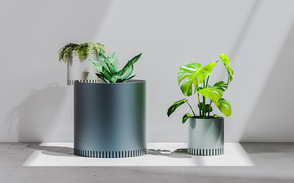 industrial design，product design，to work in an office，indoor，Green plant，