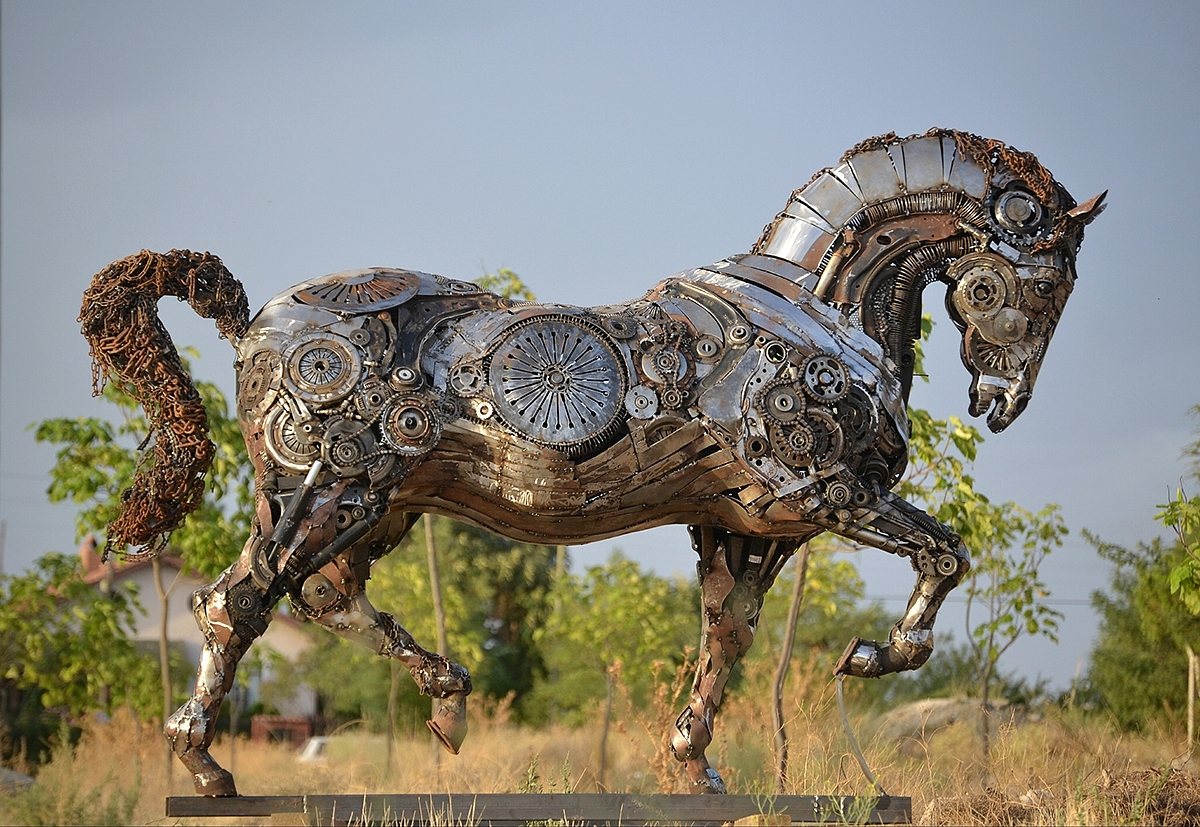 environment protection，Sculpture，waste，Metallic materials，
