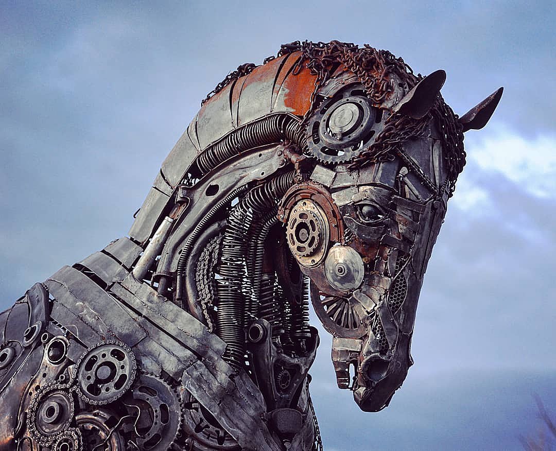 environment protection，Sculpture，waste，Metallic materials，
