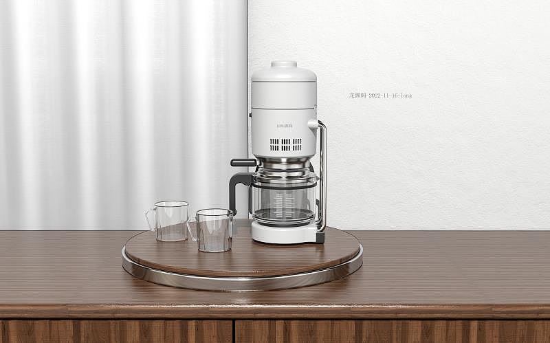 Coffee machine effect rendering，Coffee machine，Kitchen appliances，product design，Rendered Effects ，small home appliances，industrial design，