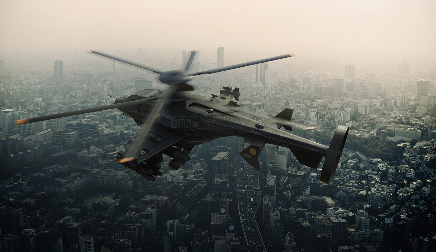 service helicopter，3D model，Modeling synthesis，Render，