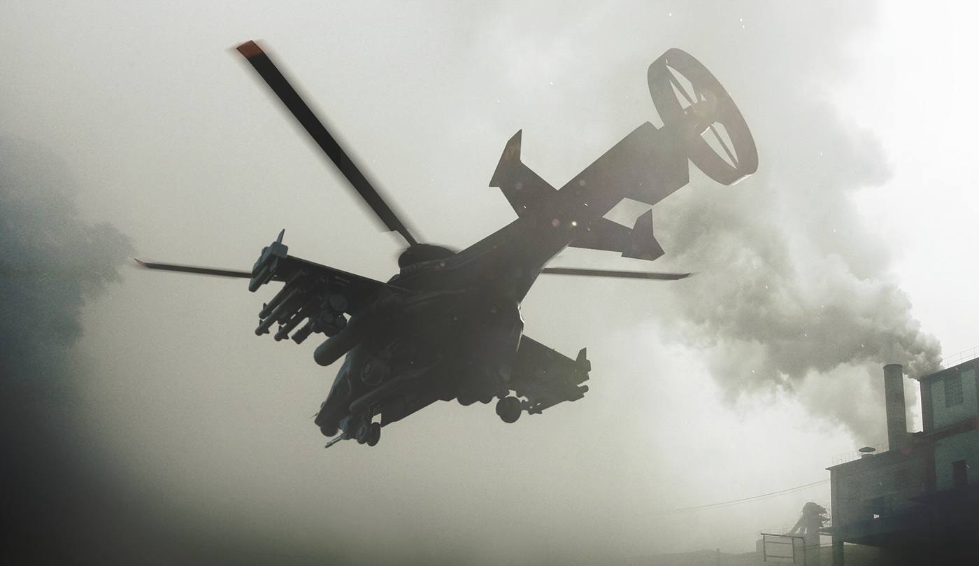 service helicopter，3D model，Modeling synthesis，Render，