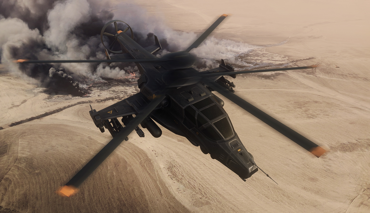 service helicopter，3D model，Modeling synthesis，Render，