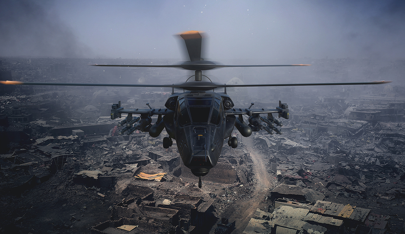 service helicopter，3D model，Modeling synthesis，Render，