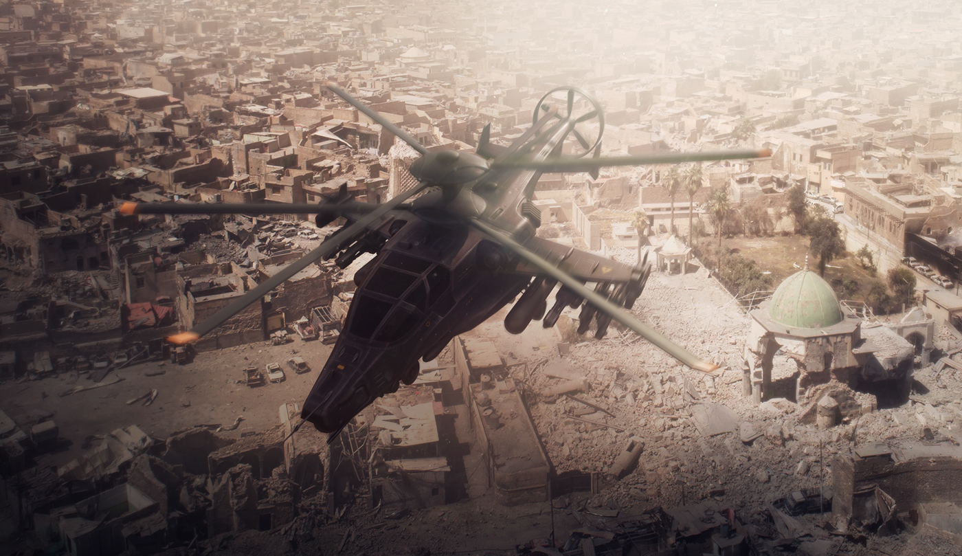 service helicopter，3D model，Modeling synthesis，Render，