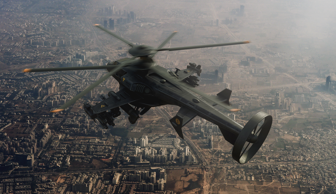 service helicopter，3D model，Modeling synthesis，Render，