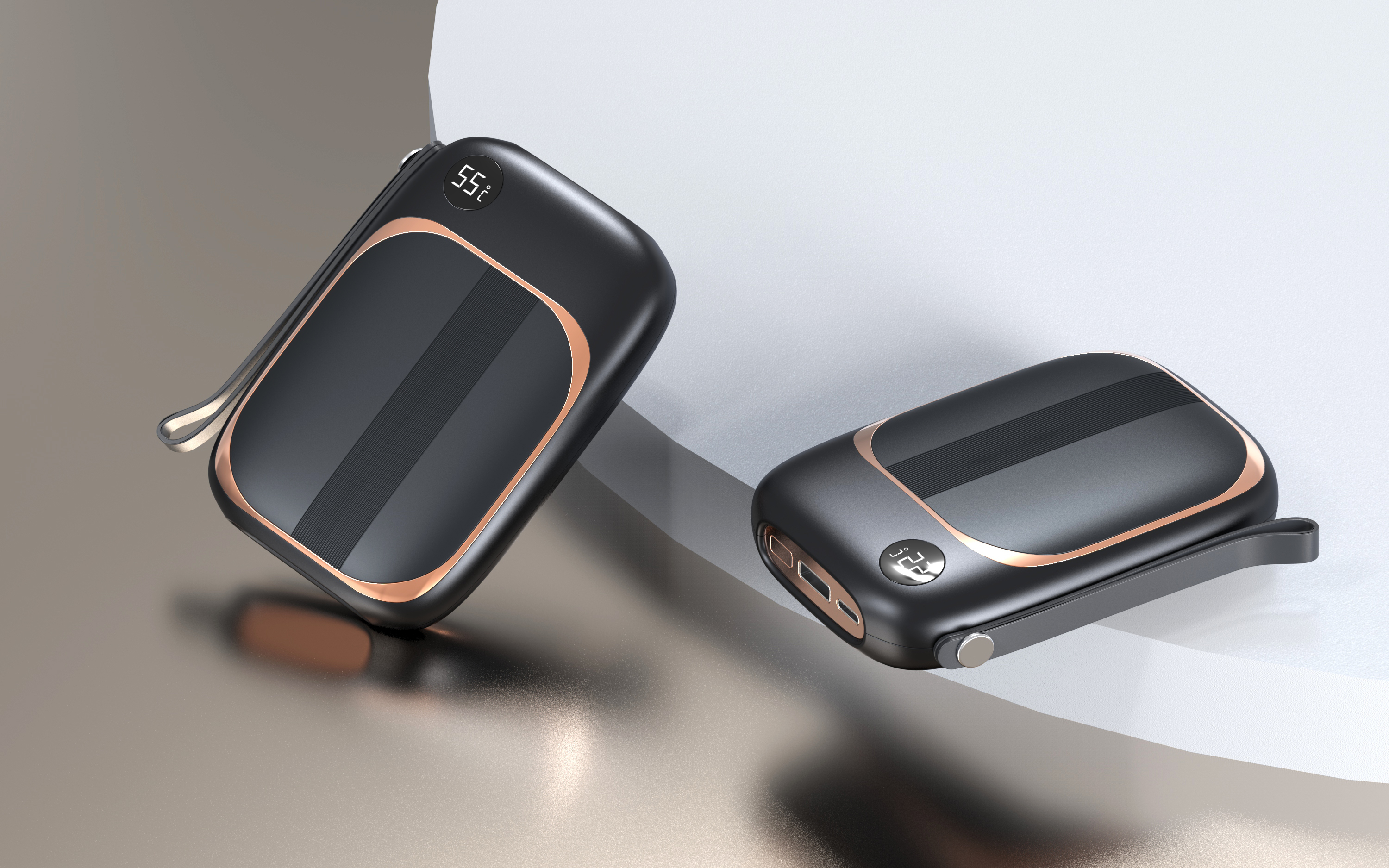 Hand warmers, charging treasures, exterior design, structural design，