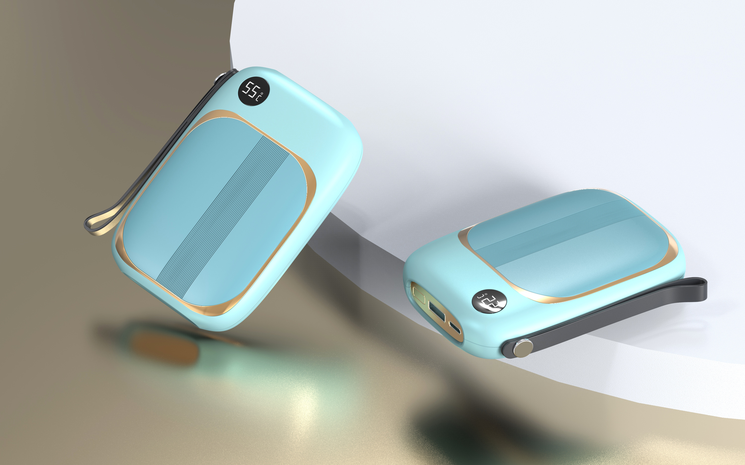 Hand warmers, charging treasures, exterior design, structural design，