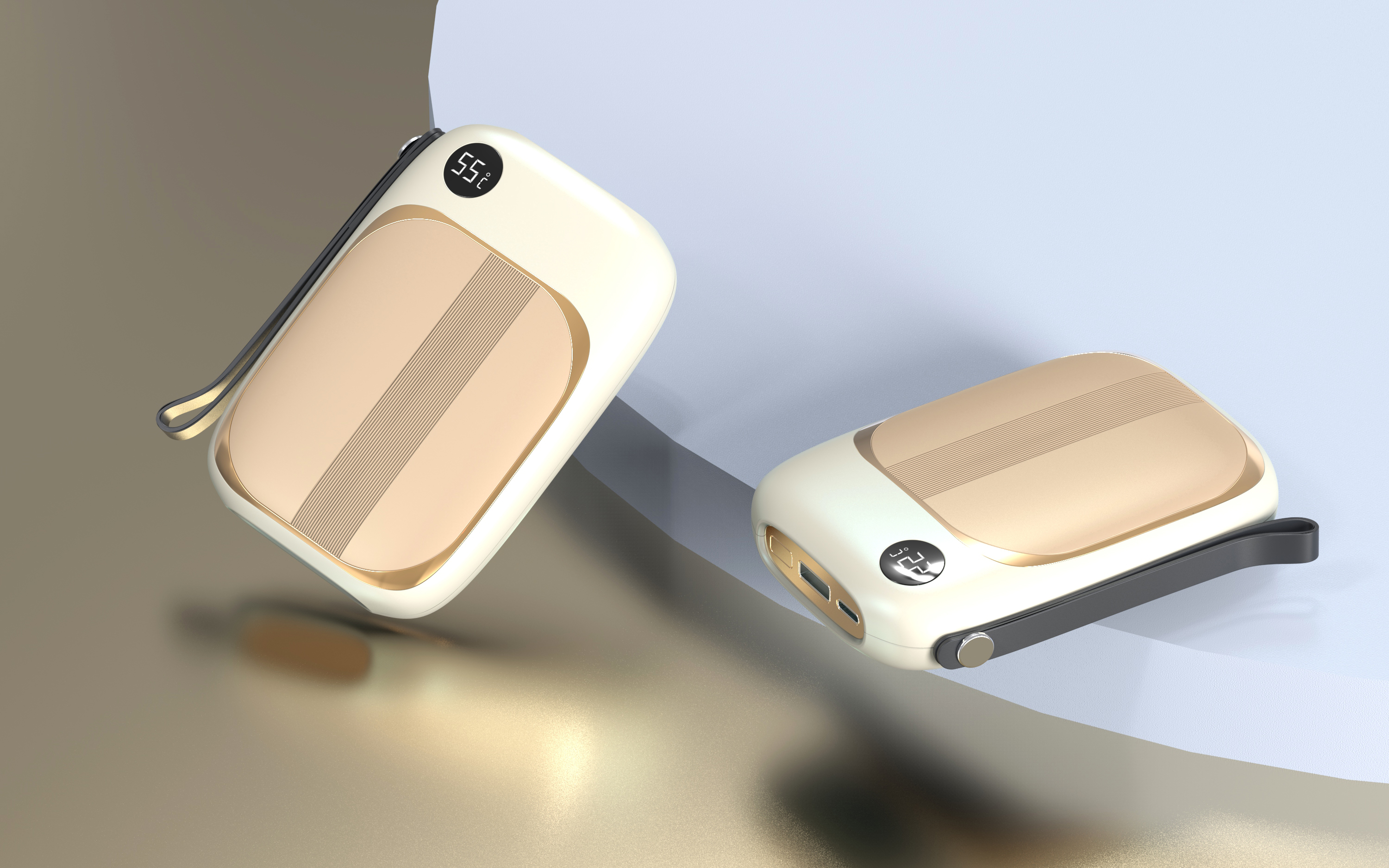 Hand warmers, charging treasures, exterior design, structural design，