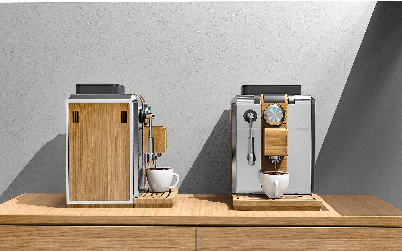 Vintage coffee machine，Coffee machine，Retro style，product design，industrial design，Rendered Effects ，