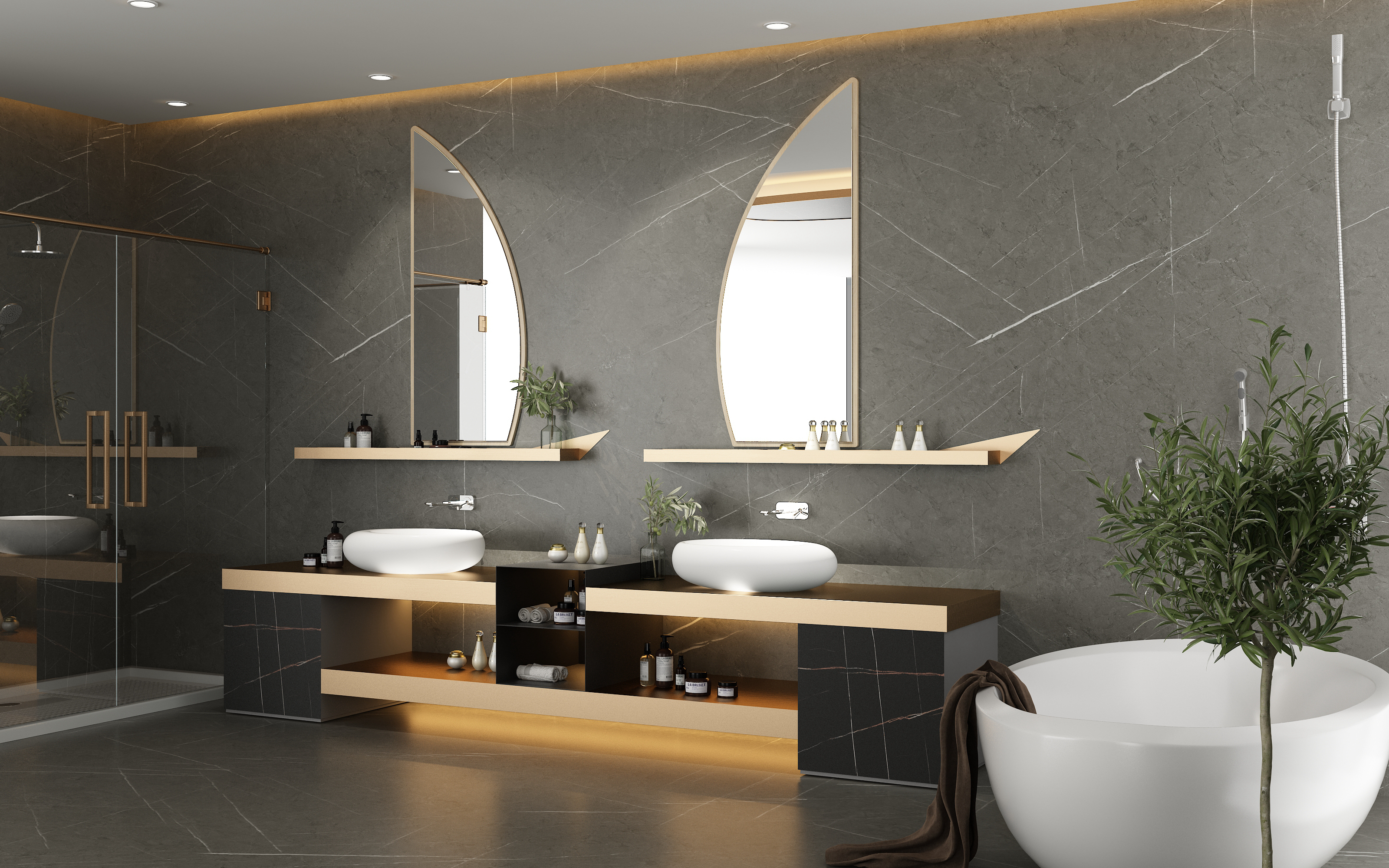 Bathroom cabinet，Bathroom furniture，product design，stainless steel，Wash basin，Light luxury，Stainless steel bathroom cabinet，noble，