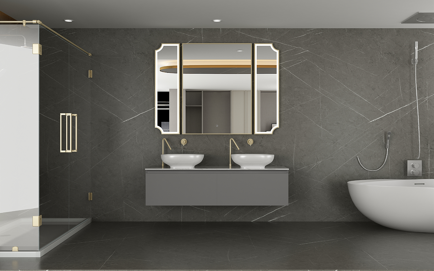 Bathroom cabinet，Bathroom furniture，product design，stainless steel，Wash basin，Light luxury，Stainless steel bathroom cabinet，noble，