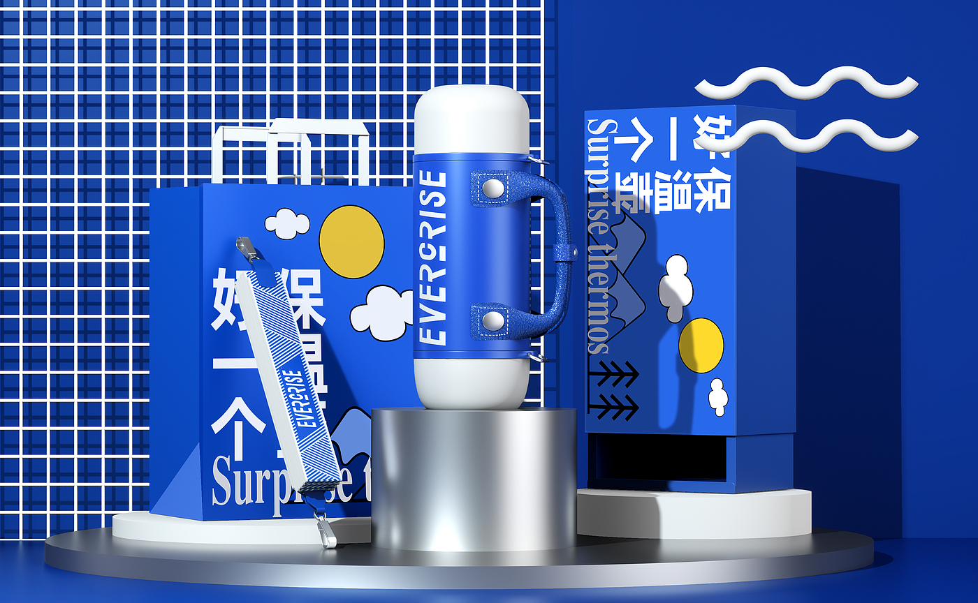 Grey design，gere，Thermal insulation kettle，vacuum cup，outdoors，Fashion trend，camping，