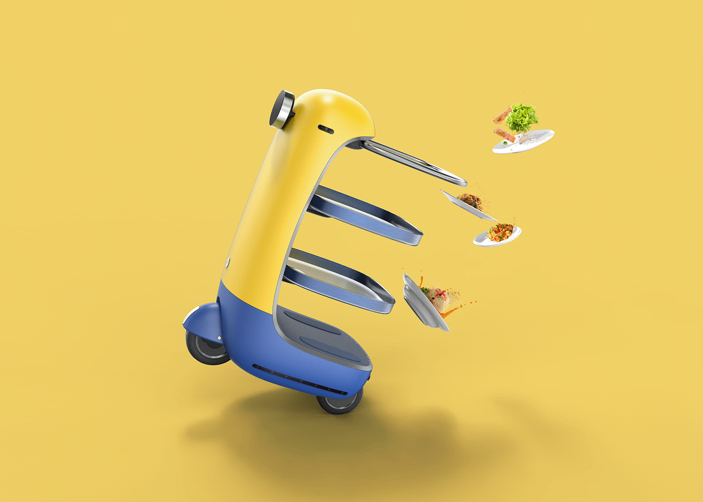Food delivery car，Minions，product design，Appearance design，