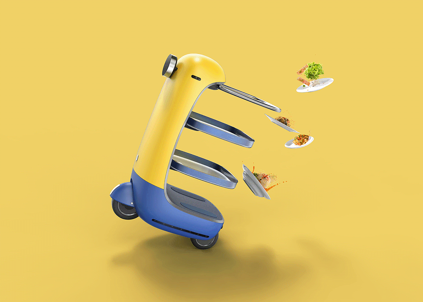 Food delivery car，Minions，product design，Appearance design，