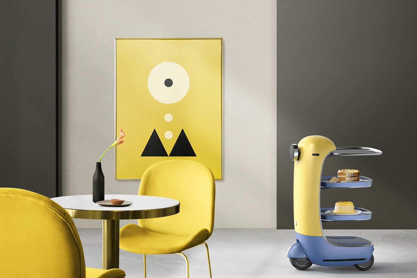 Food delivery car，Minions，product design，Appearance design，