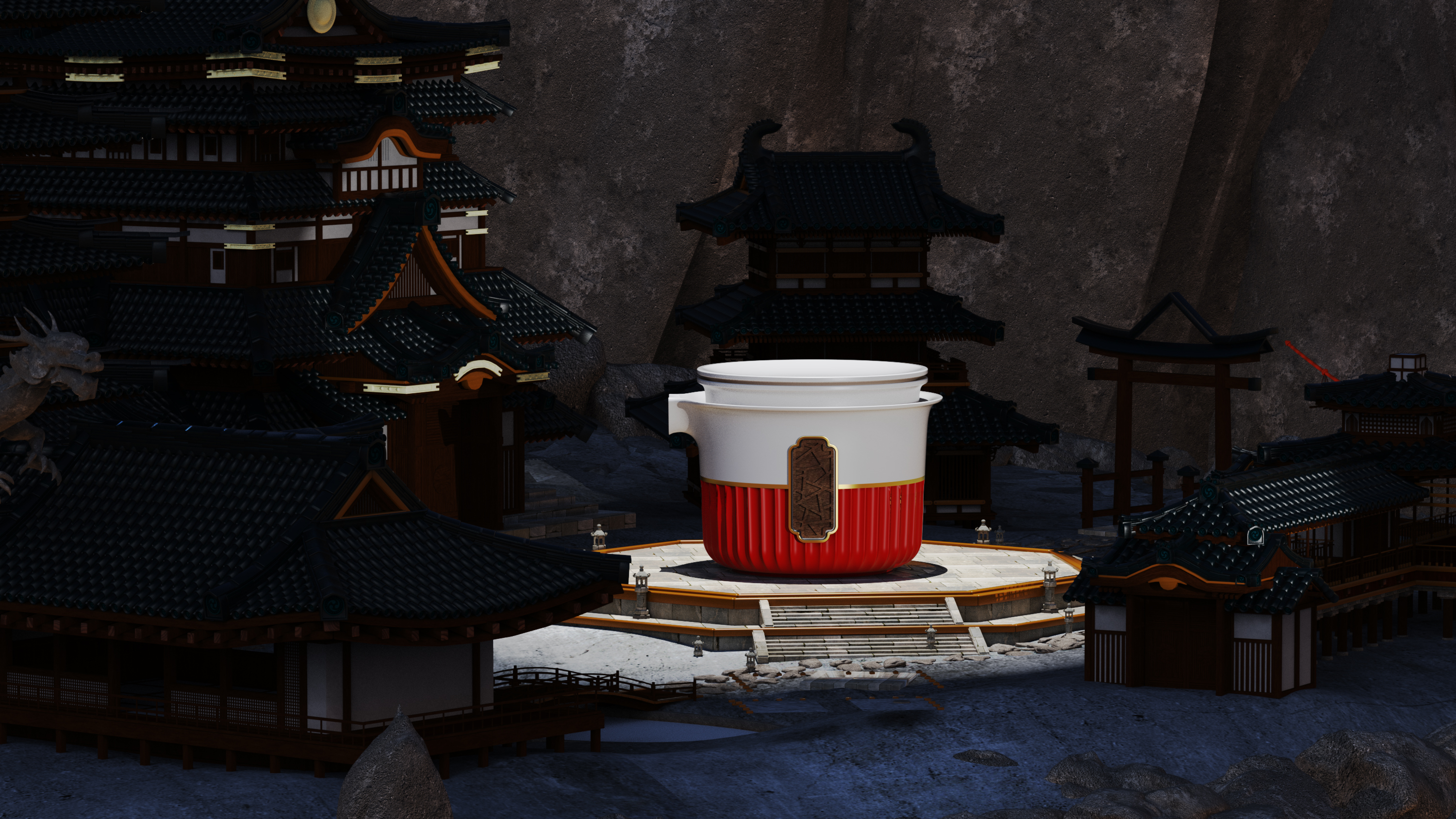 Cultural creation，tea set，Design，gift，National tide，court，