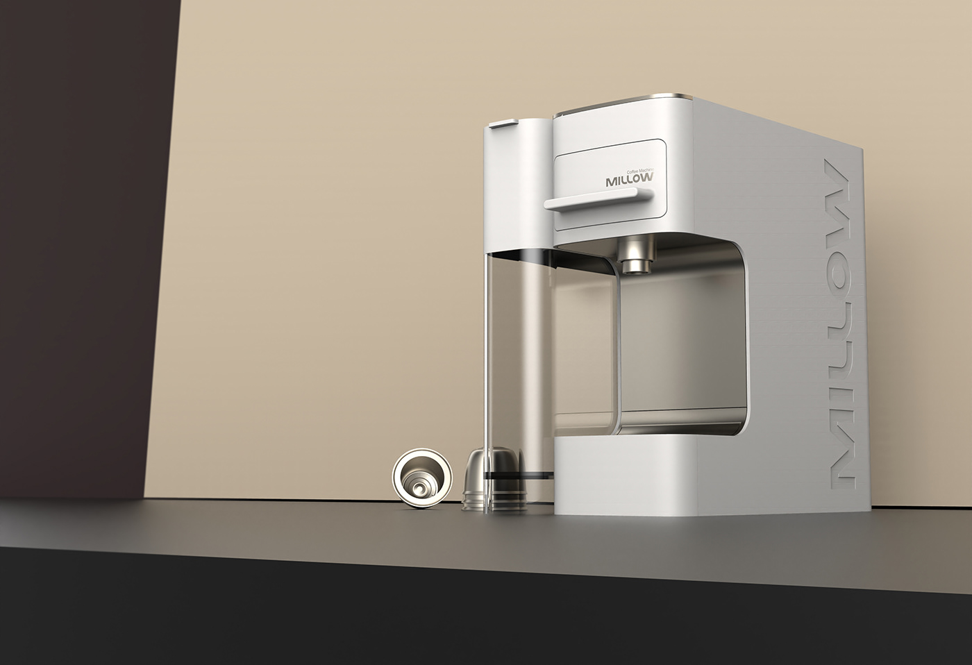 Coffee machine，product design，3D modeling，innovate，millow，