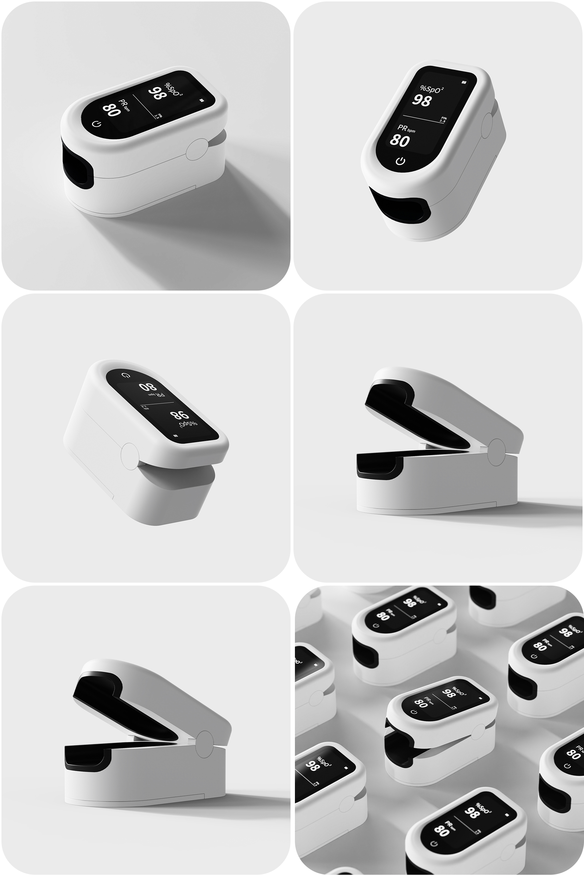 Medical products，Finger clip oximeter，product design，