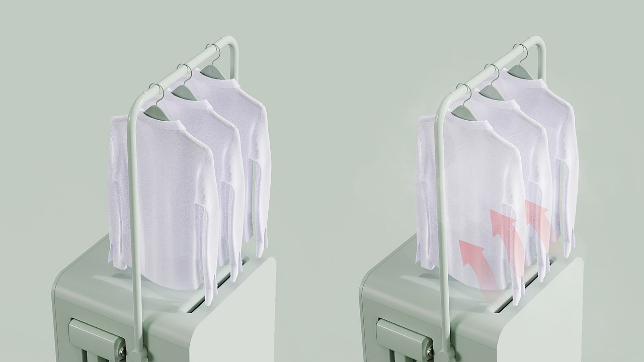 Beautiful，product design，industrial design，ironing，Household Electric Appliances，dry，Small space，Drying and ironing in one body，