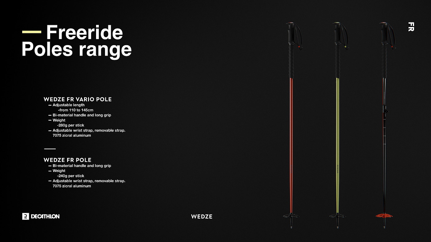 Freeride Poles，滑雪杆，手杖，伸缩式，