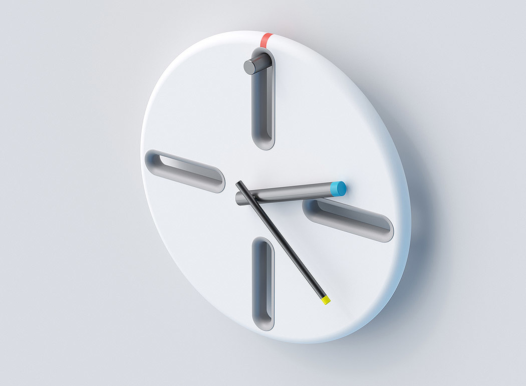 Clock，white，Automatic design，product design，