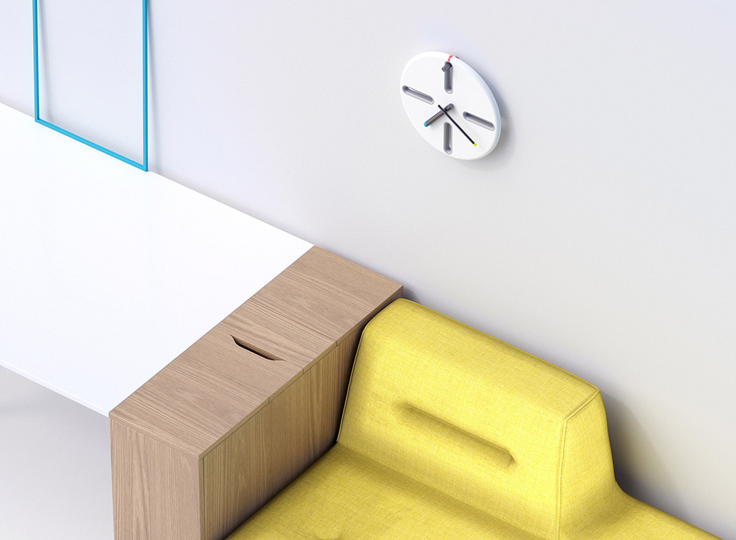 Clock，white，Automatic design，product design，