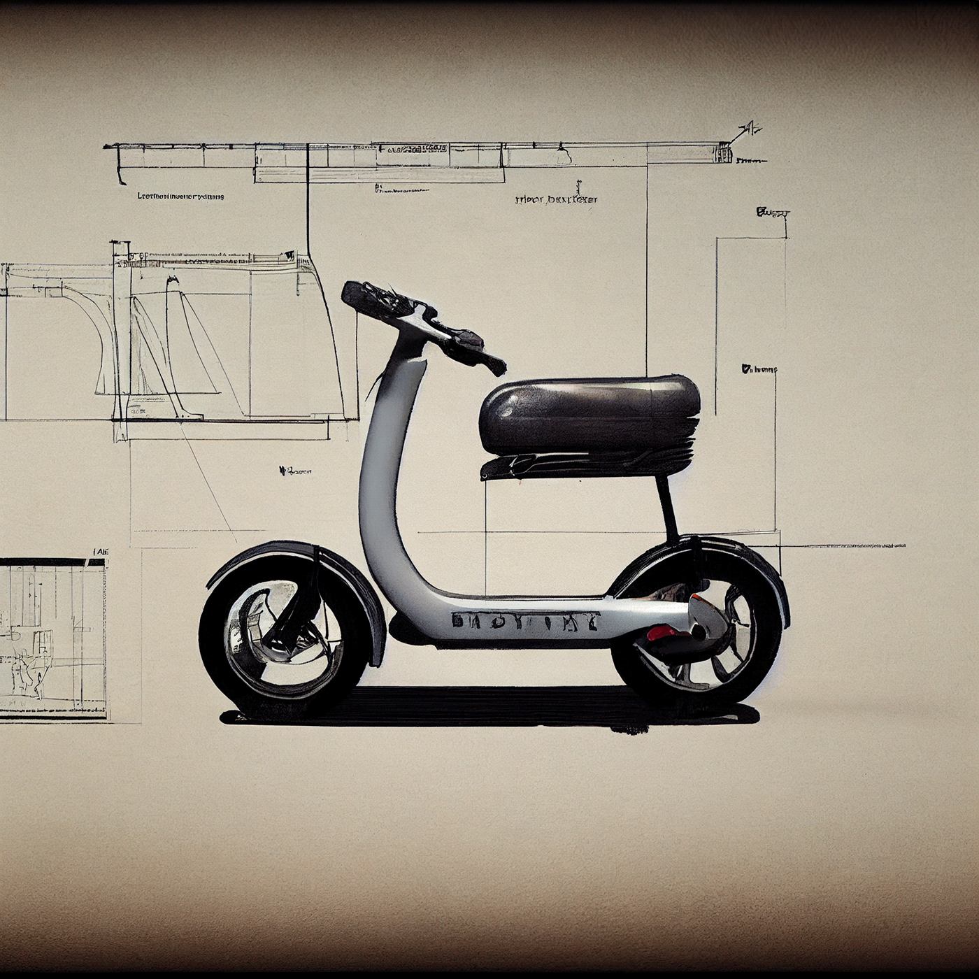 Prithviraj Taware，111 Micro Mobility Solution，product design，conceptual design，Hand drawn draft，Electric vehicle，Scooter，
