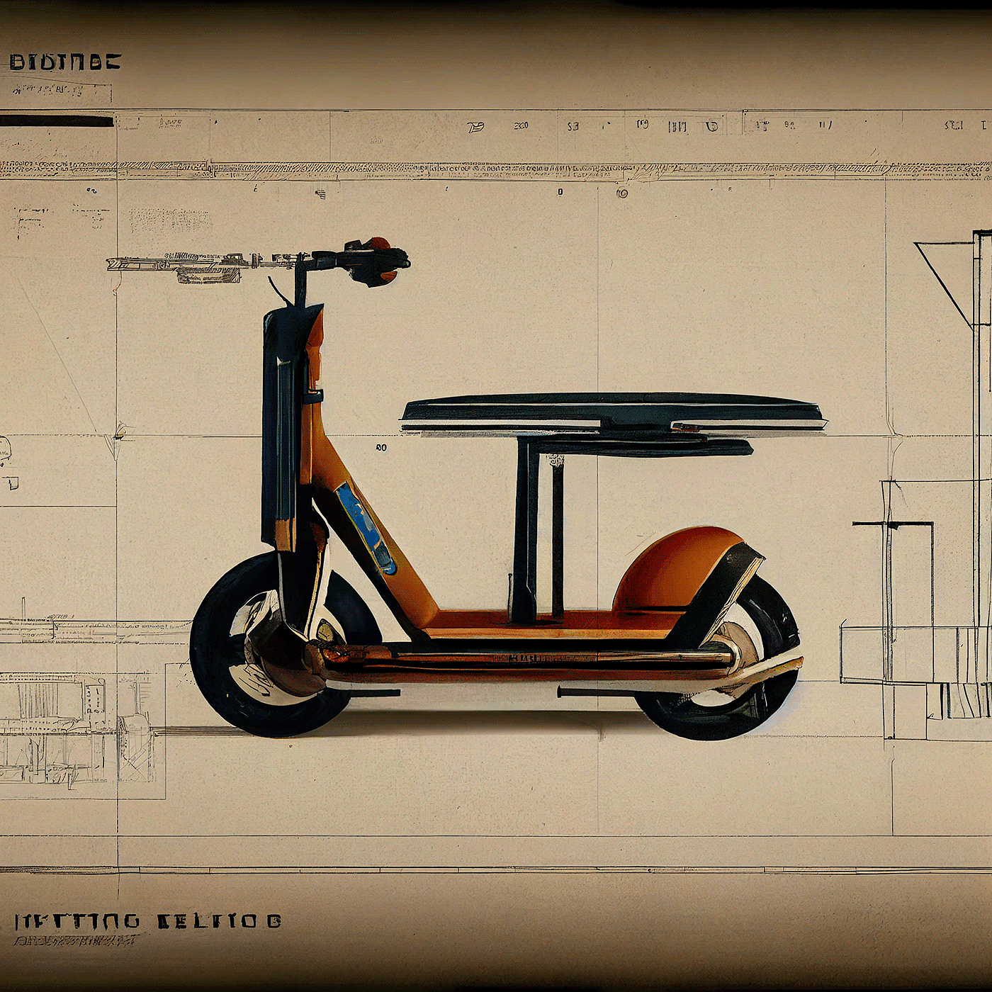 Prithviraj Taware，111 Micro Mobility Solution，product design，conceptual design，Hand drawn draft，Electric vehicle，Scooter，