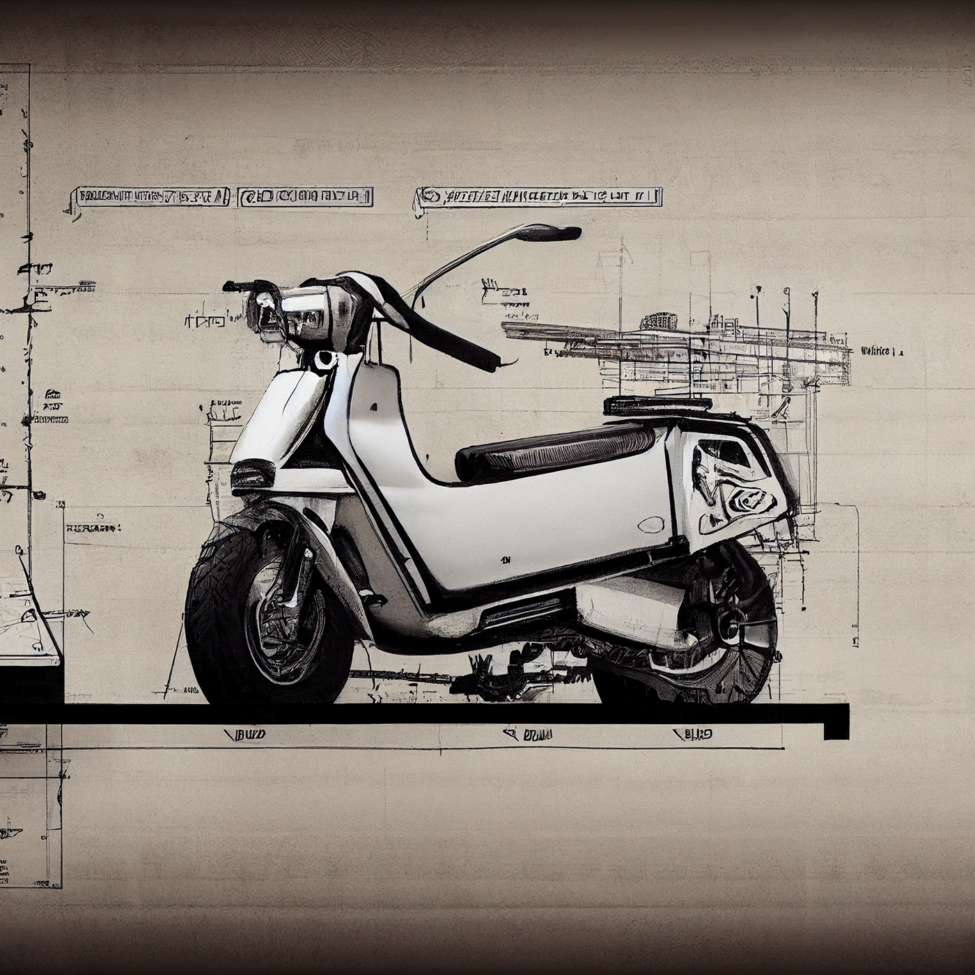 Prithviraj Taware，111 Micro Mobility Solution，product design，conceptual design，Hand drawn draft，Electric vehicle，Scooter，