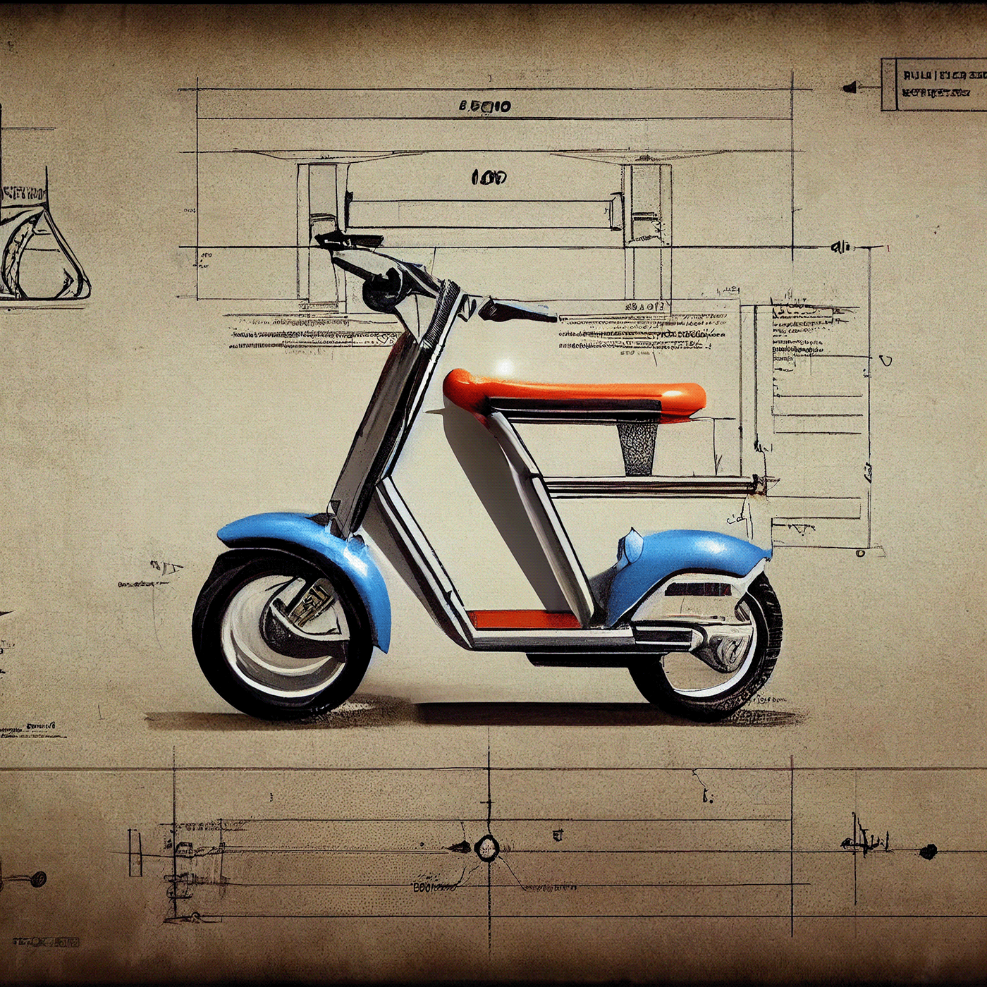 Prithviraj Taware，111 Micro Mobility Solution，product design，conceptual design，Hand drawn draft，Electric vehicle，Scooter，