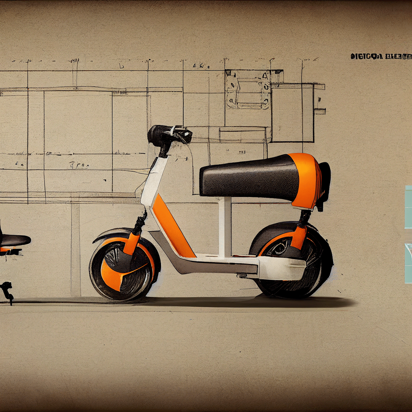 Prithviraj Taware，111 Micro Mobility Solution，product design，conceptual design，Hand drawn draft，Electric vehicle，Scooter，