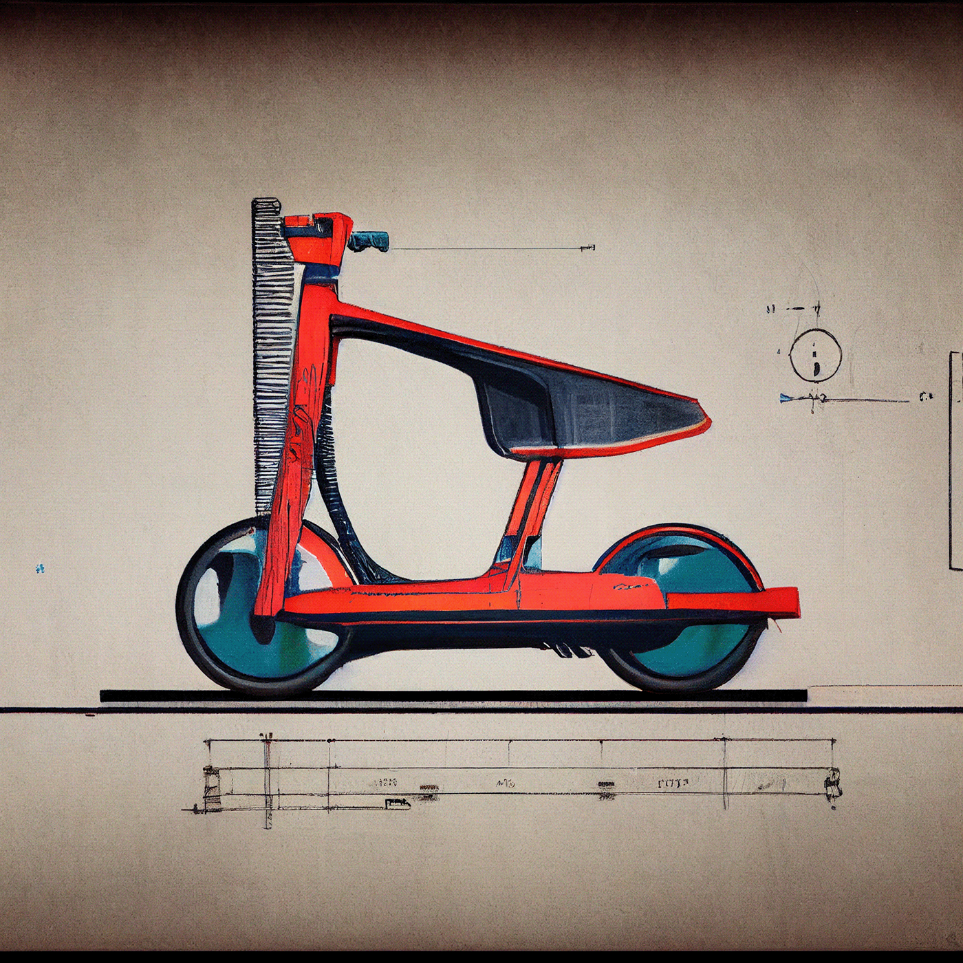 Prithviraj Taware，111 Micro Mobility Solution，product design，conceptual design，Hand drawn draft，Electric vehicle，Scooter，