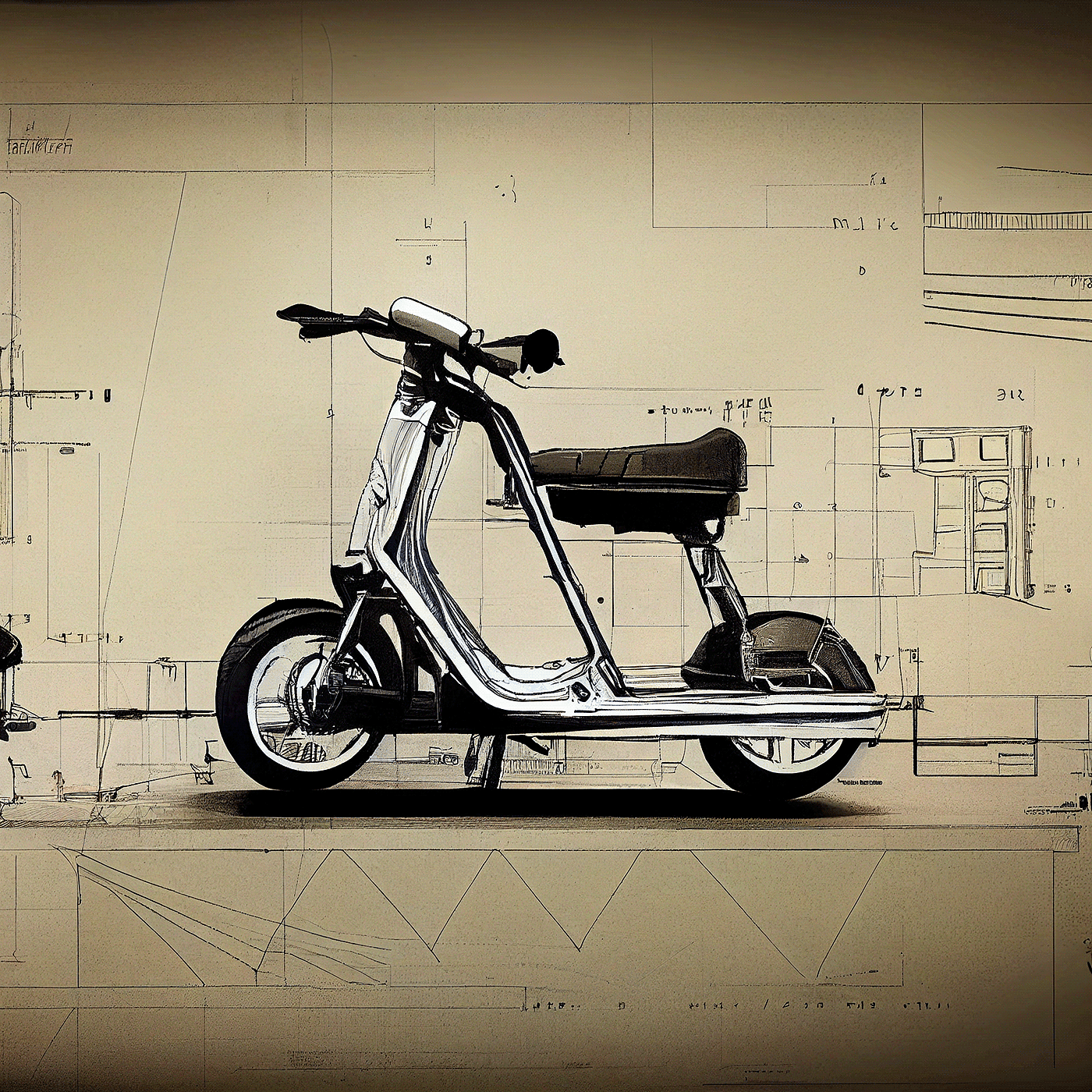 Prithviraj Taware，111 Micro Mobility Solution，product design，conceptual design，Hand drawn draft，Electric vehicle，Scooter，