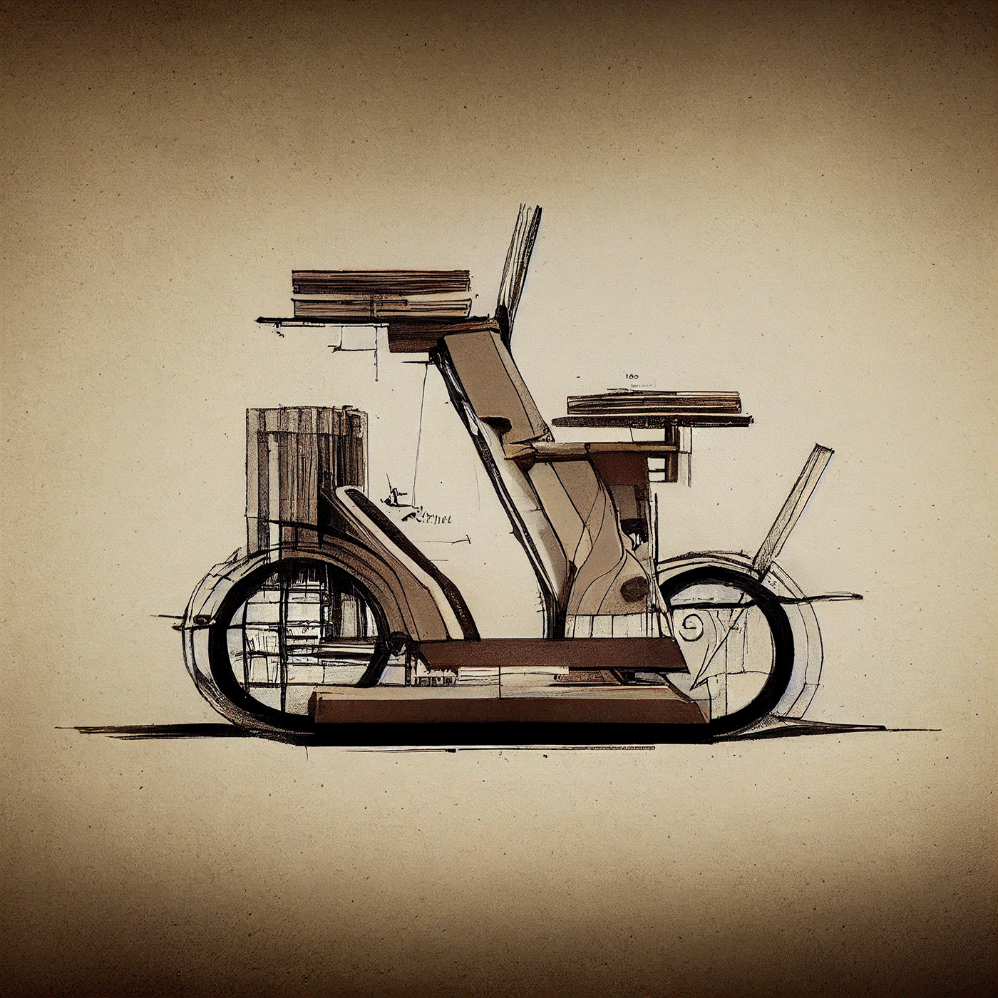 Prithviraj Taware，111 Micro Mobility Solution，product design，conceptual design，Hand drawn draft，Electric vehicle，Scooter，